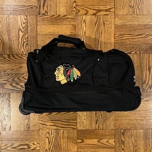 Authentic Chicago Blackhawks wheeled duffle bag